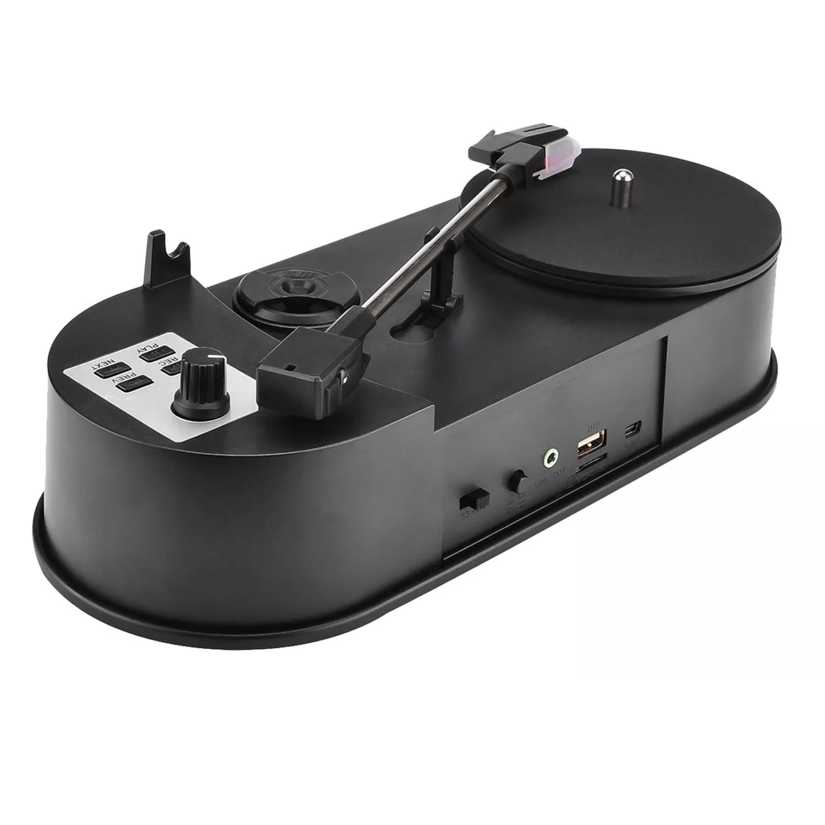 Convertidor De Tocadiscos A Mp3 33/45 Prm Lp De Vinilo A Mp3 Eo Safe Imports Esi-16169 Negro