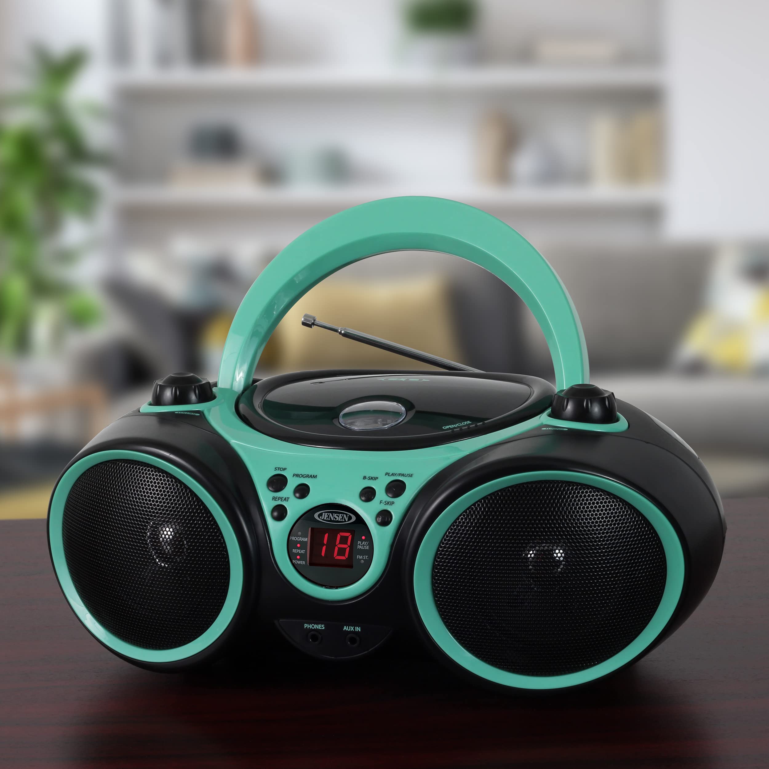Foto 3 pulgar | Reproductor De Cd Portátil Jensen Cd-490 Con Radio Am/fm Aqua Teal - Venta Internacional.