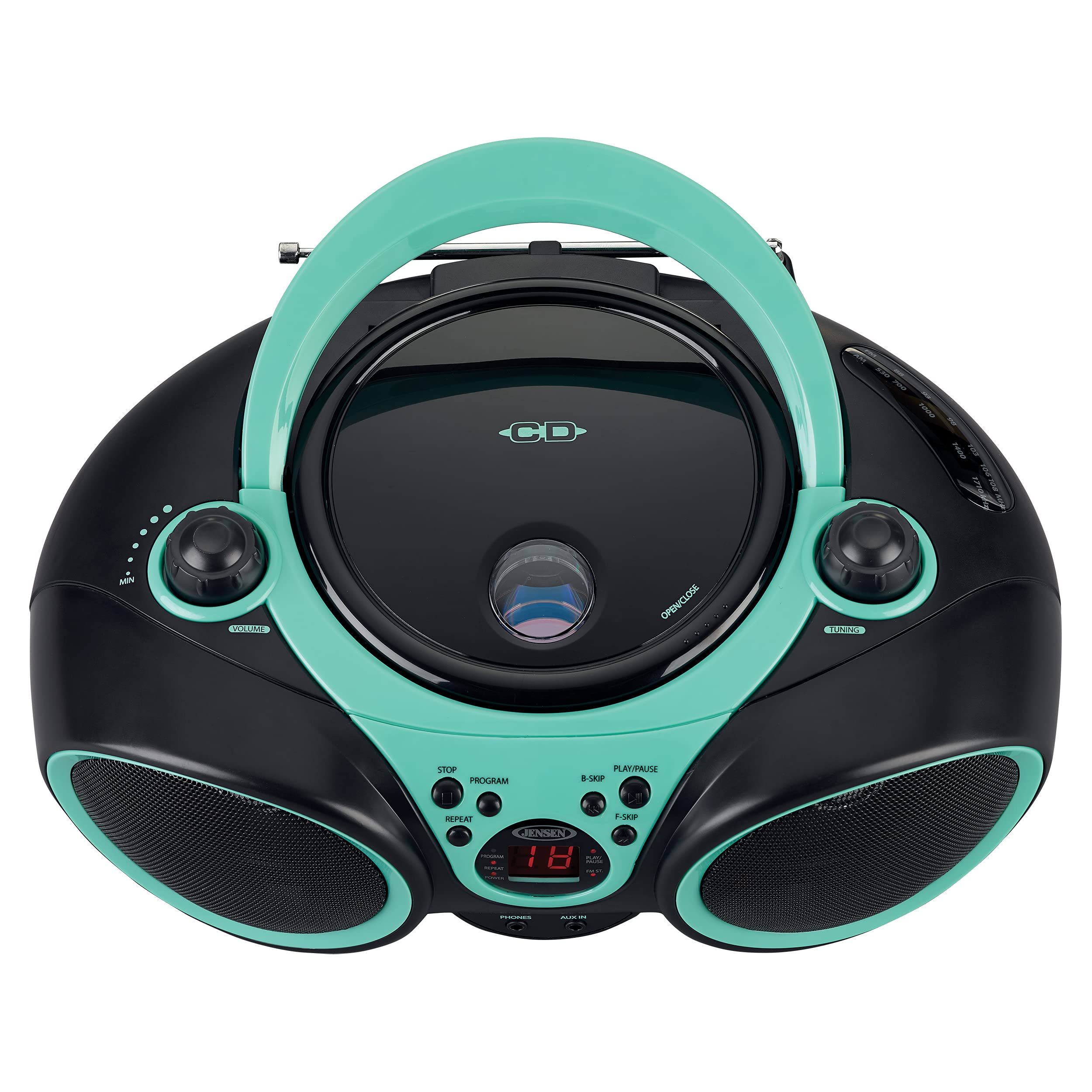 Foto 4 pulgar | Reproductor De Cd Portátil Jensen Cd-490 Con Radio Am/fm Aqua Teal - Venta Internacional.