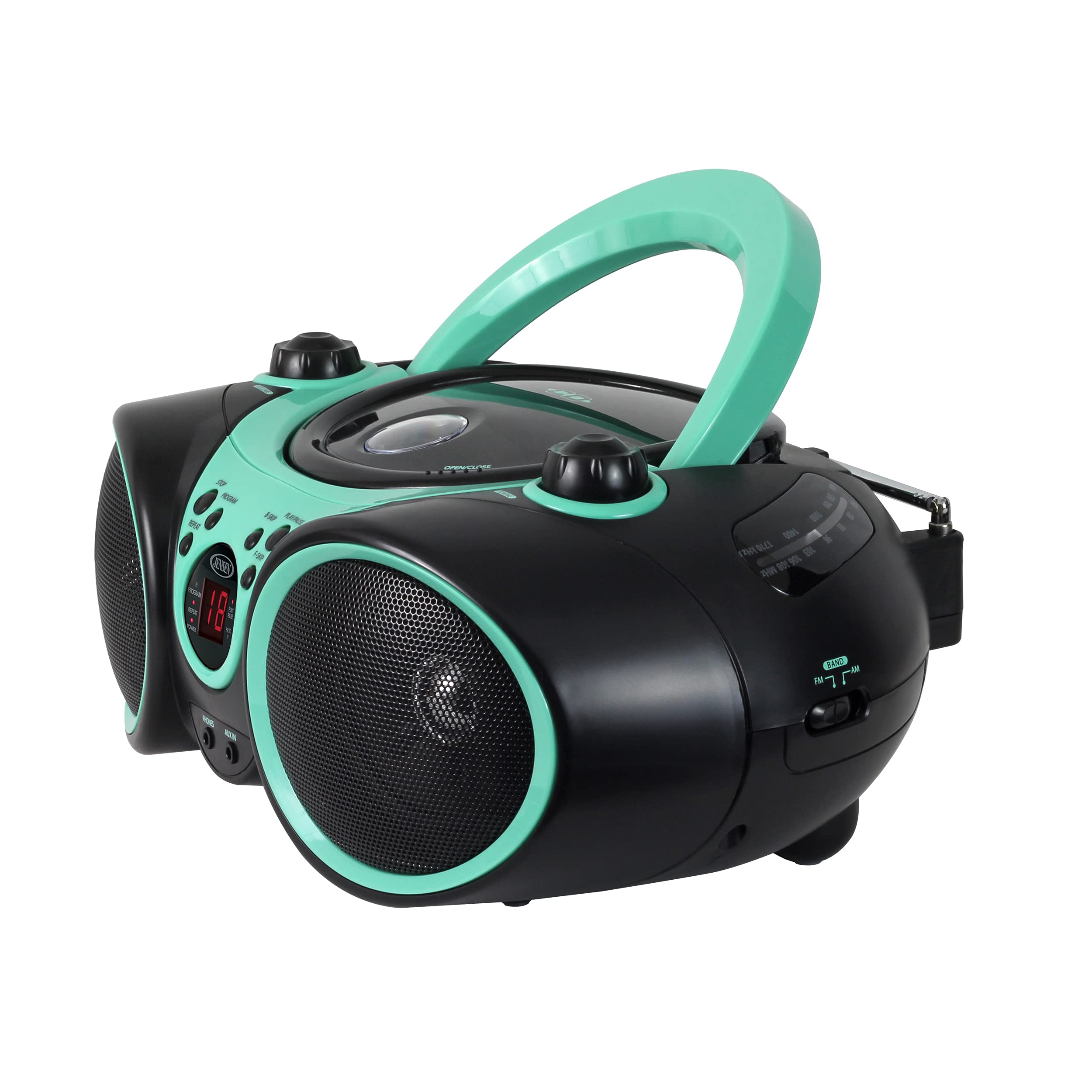 Foto 6 pulgar | Reproductor De Cd Portátil Jensen Cd-490 Con Radio Am/fm Aqua Teal - Venta Internacional.