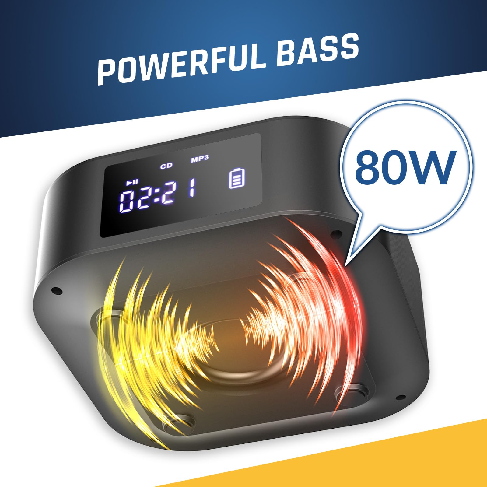 Foto 2 | Reproductor De Cd Portátil Klim Boombox E1 Con Subwoofer Bluetooth - Venta Internacional.