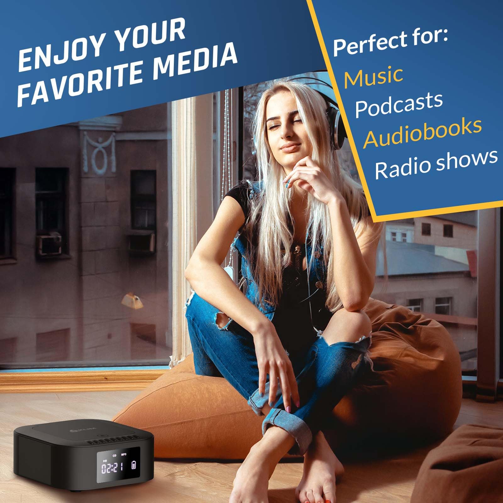 Foto 5 pulgar | Reproductor De Cd Portátil Klim Boombox E1 Con Subwoofer Bluetooth - Venta Internacional.