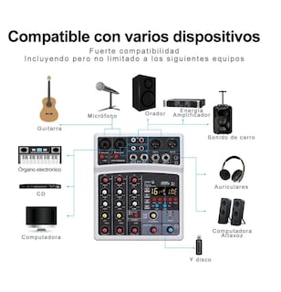 Foto 3 | Mezclador De Audio Bluetooth Sonido Eo Safe Imports Esi-507 Blanco
