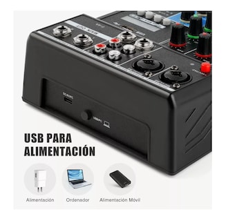 Foto 5 | Mezclador de Audio Bluetooth 4 Canales de Consola Tarjeta Negro
