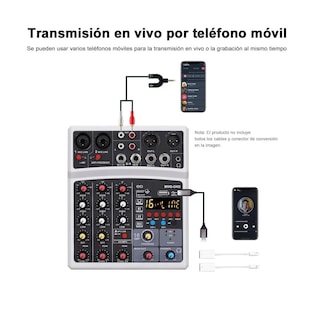 Foto 2 | Mezclador De Audio Bluetooth Sonido Eo Safe Imports Esi-507 Blanco