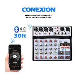 Foto 2 | Mezclador De Audio Bluetooth Sonido Eo Safe Imports Esi-532 Negro