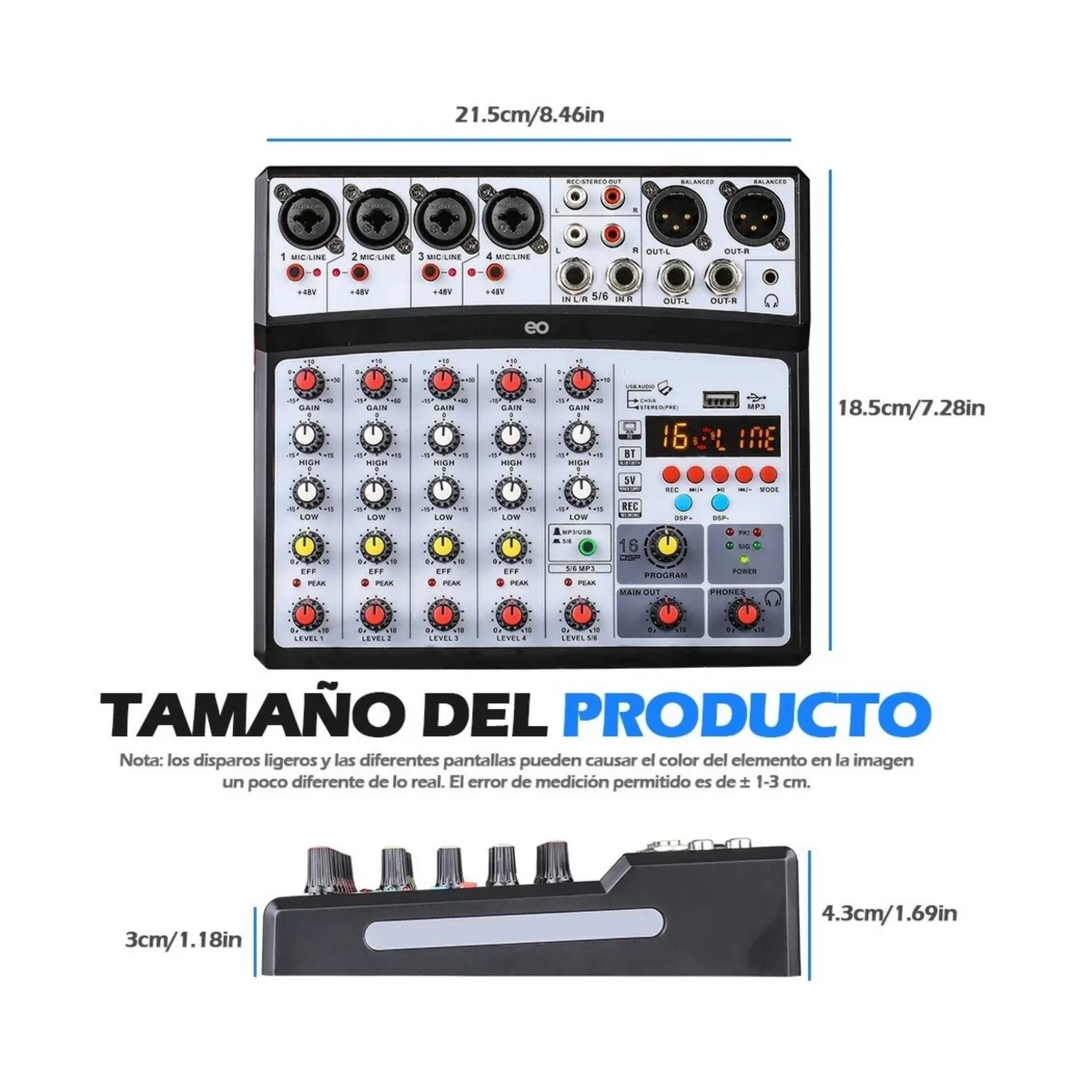 Foto 4 pulgar | Mezclador De Audio Bluetooth Sonido Eo Safe Imports Esi-2311-1 Negro