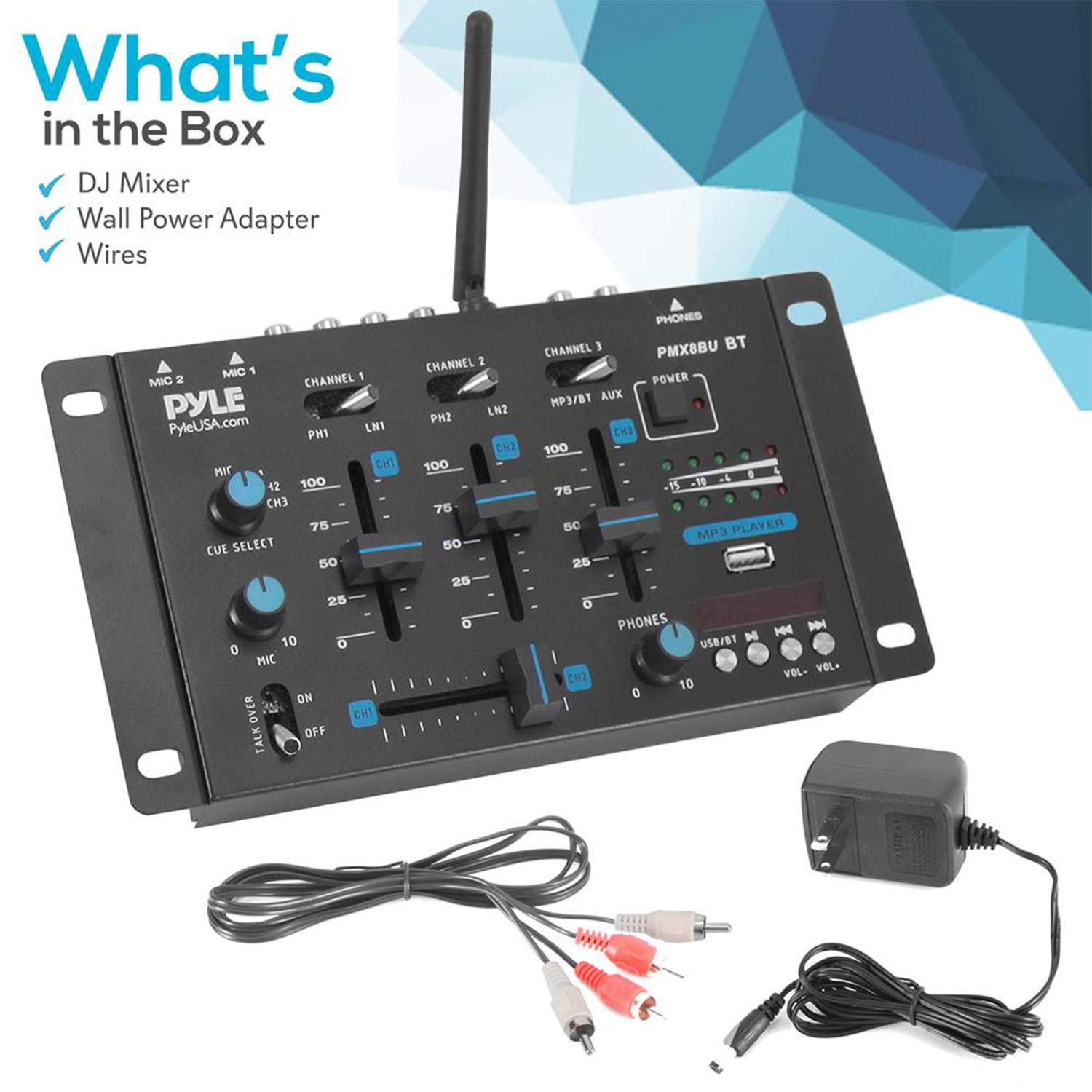 Foto 3 pulgar | Controlador De Mezcla De Sonido Para Dj Pyle Pmx8bu Bluetooth De 3 Canales - Venta Internacional.