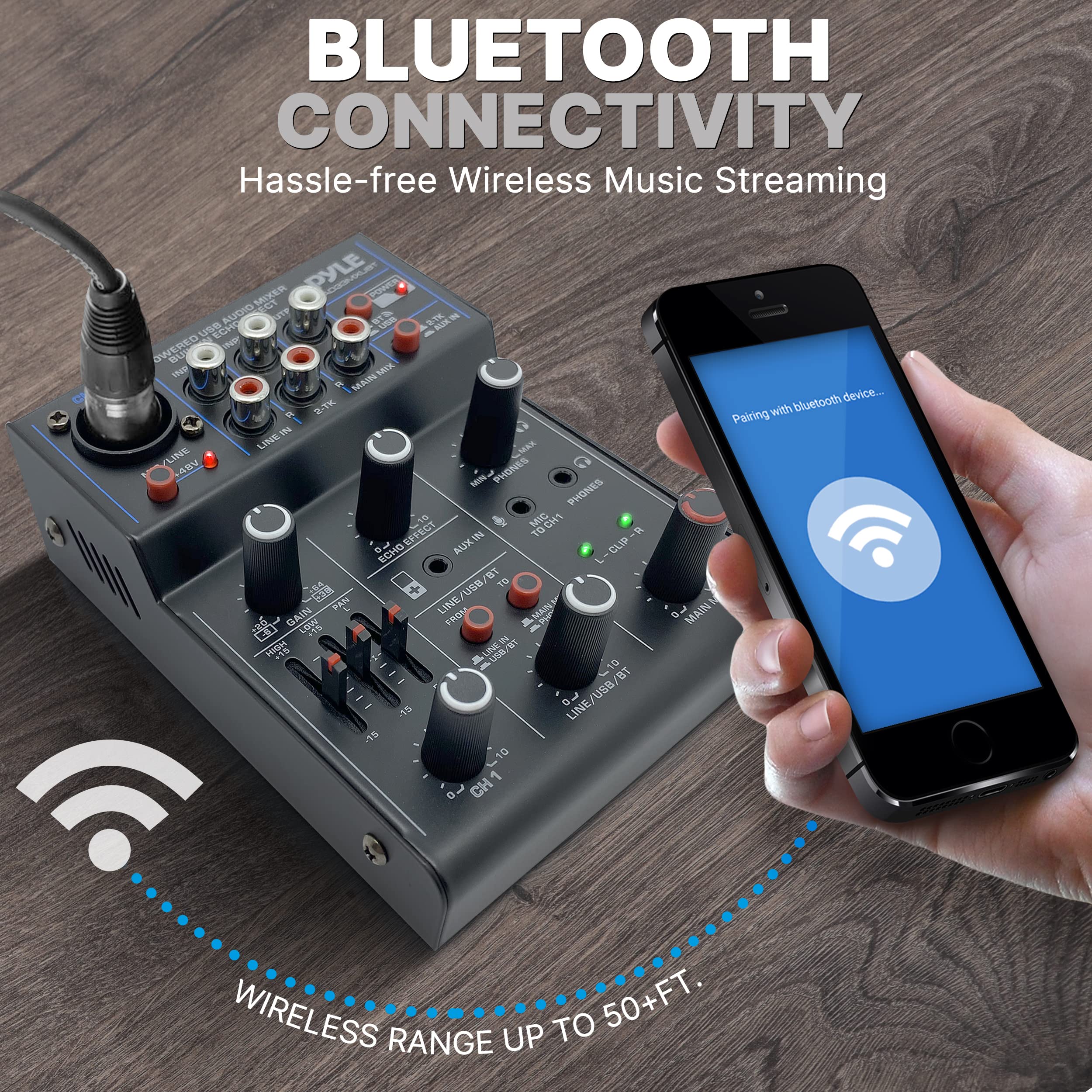 Foto 5 | Mezclador De Audio Inalámbrico Para Dj Pyle Pad33mxubt Bluetooth 5.0 - Venta Internacional.