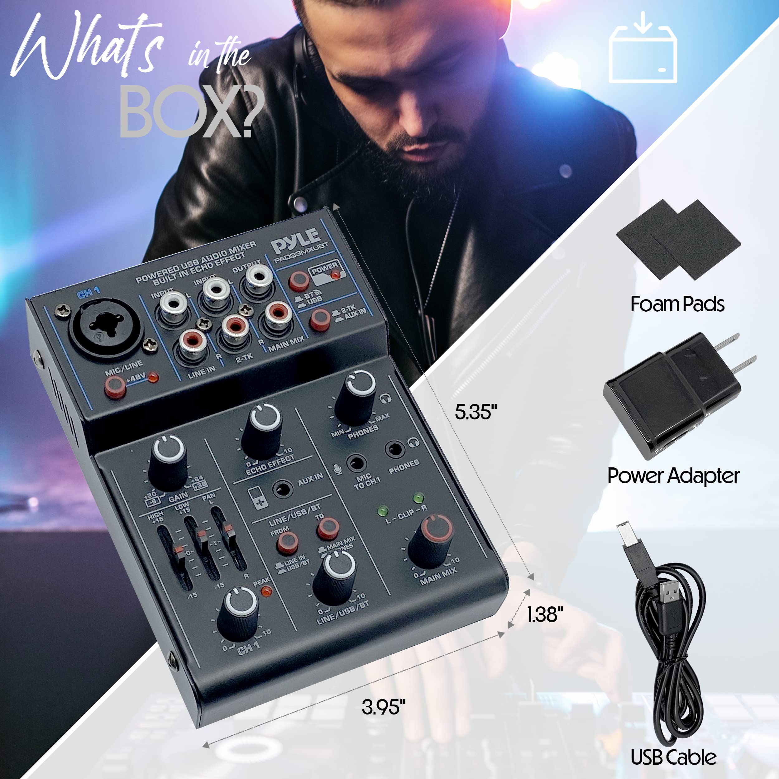 Foto 8 pulgar | Mezclador De Audio Inalámbrico Para Dj Pyle Pad33mxubt Bluetooth 5.0 - Venta Internacional.