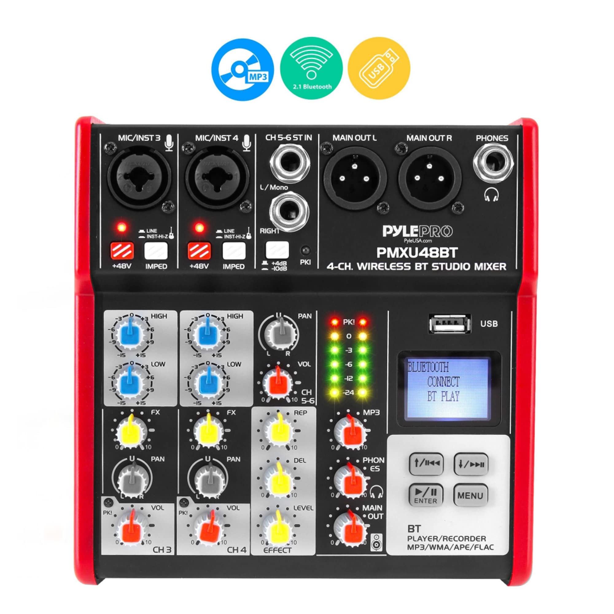 Foto 2 | Placa Mezcladora De Sonido Pyle Studio De 4 Canales Bluetooth Con Usb - Venta Internacional.