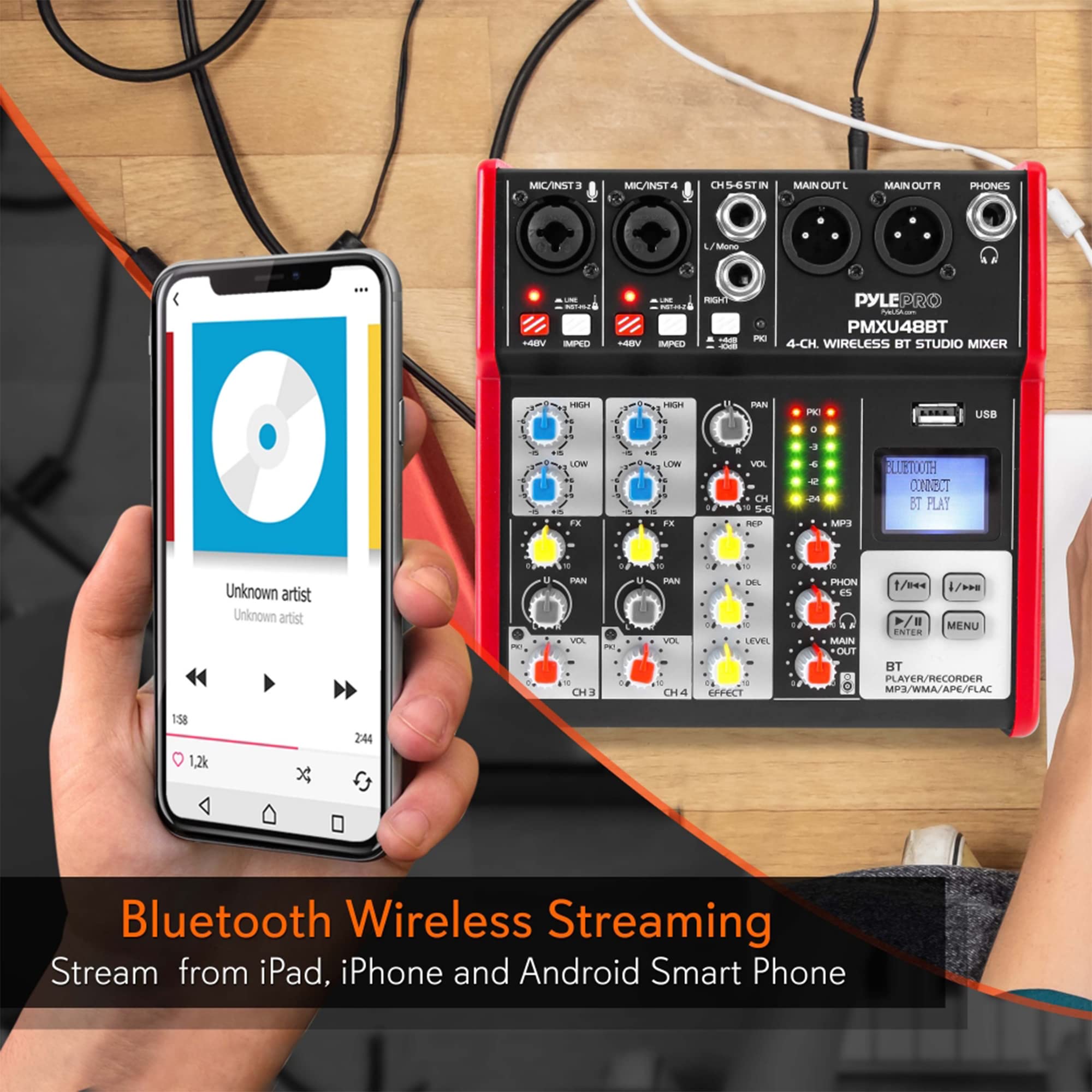 Foto 7 pulgar | Placa Mezcladora De Sonido Pyle Studio De 4 Canales Bluetooth Con Usb - Venta Internacional.