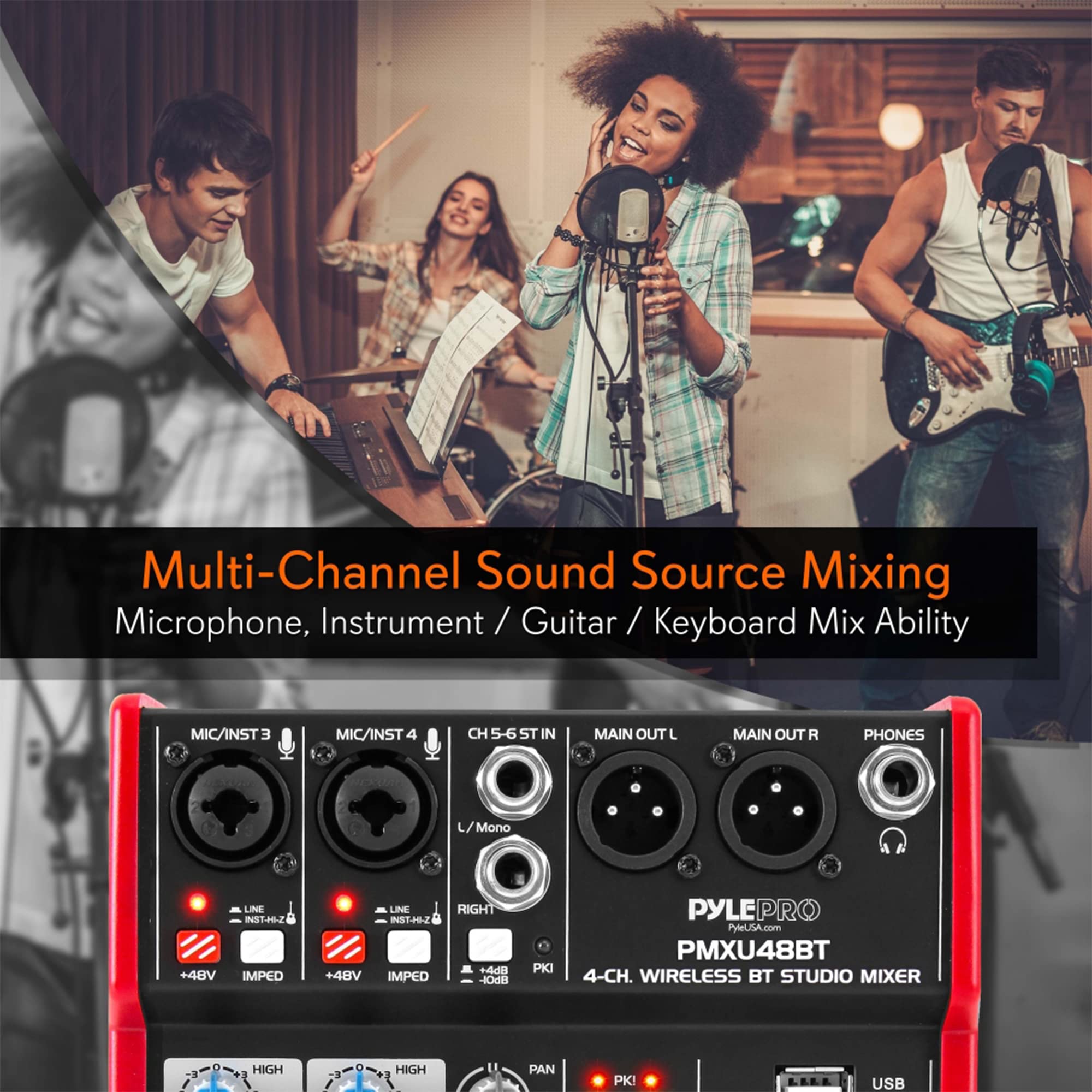 Foto 7 | Placa Mezcladora De Sonido Pyle Studio De 4 Canales Bluetooth Con Usb - Venta Internacional.