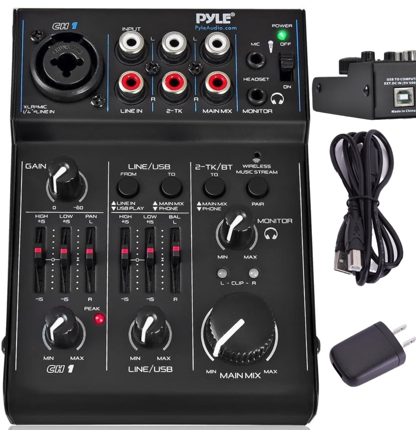 Mezclador De Audio Bluetooth Pyle Pad30mxubt De 3 Canales Con Usb - Venta Internacional.