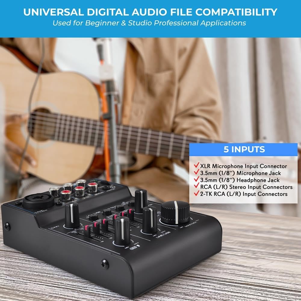 Foto 5 | Mezclador De Audio Bluetooth Pyle Pad30mxubt De 3 Canales Con Usb - Venta Internacional.