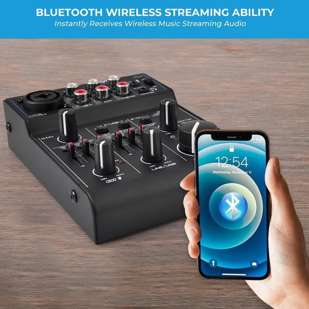 Foto 6 | Mezclador De Audio Bluetooth Pyle Pad30mxubt De 3 Canales Con Usb - Venta Internacional.