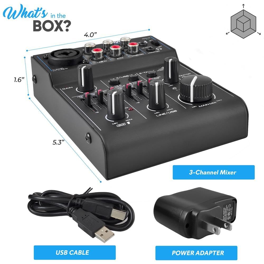 Foto 8 pulgar | Mezclador De Audio Bluetooth Pyle Pad30mxubt De 3 Canales Con Usb - Venta Internacional.