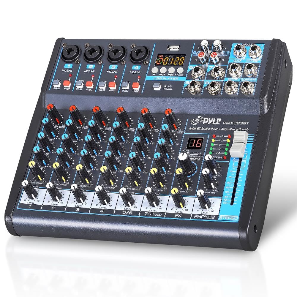 Mezclador De Audio Pyle Pmxu83bt 8 Canales Usb Bluetooth Mp3 Negro - Venta Internacional.