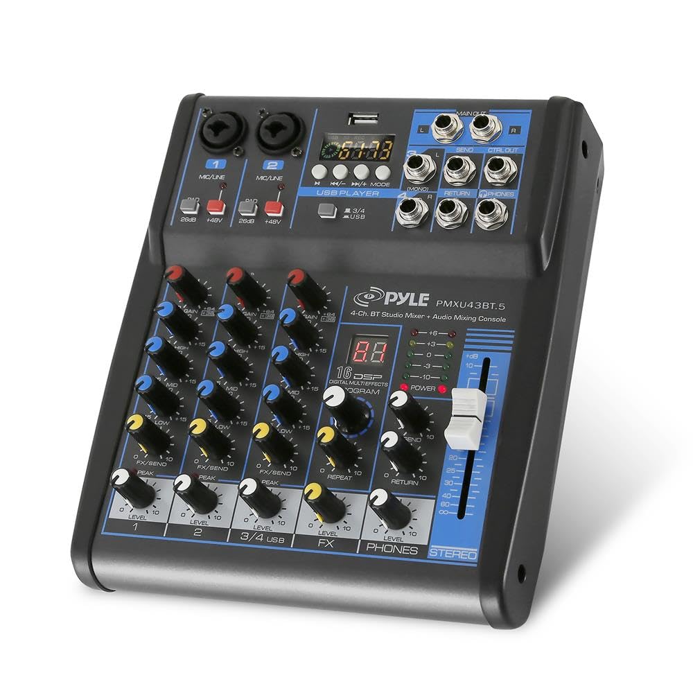Foto 2 pulgar | Mezclador De Audio Pyle Pmxu43bt.5 4 Canales Usb Bluetooth Mp3 - Venta Internacional.