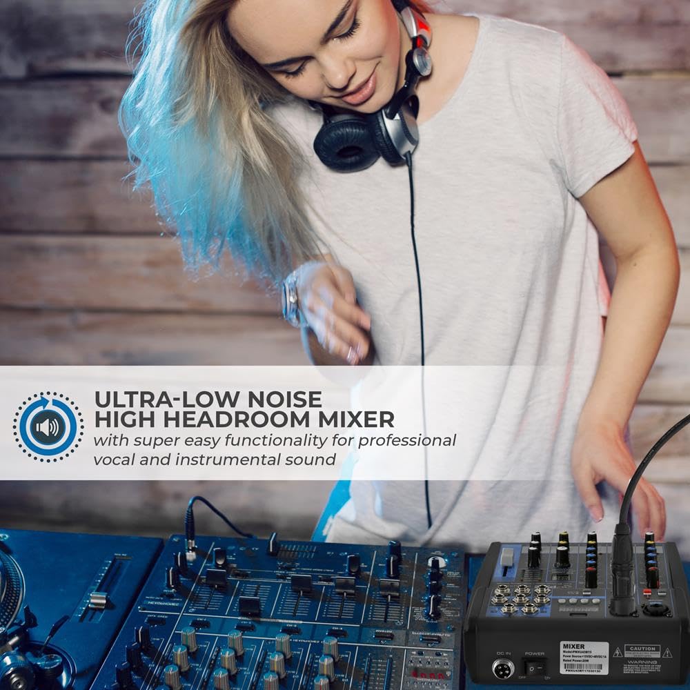Foto 4 pulgar | Mezclador De Audio Pyle Pmxu43bt.5 4 Canales Usb Bluetooth Mp3 - Venta Internacional.