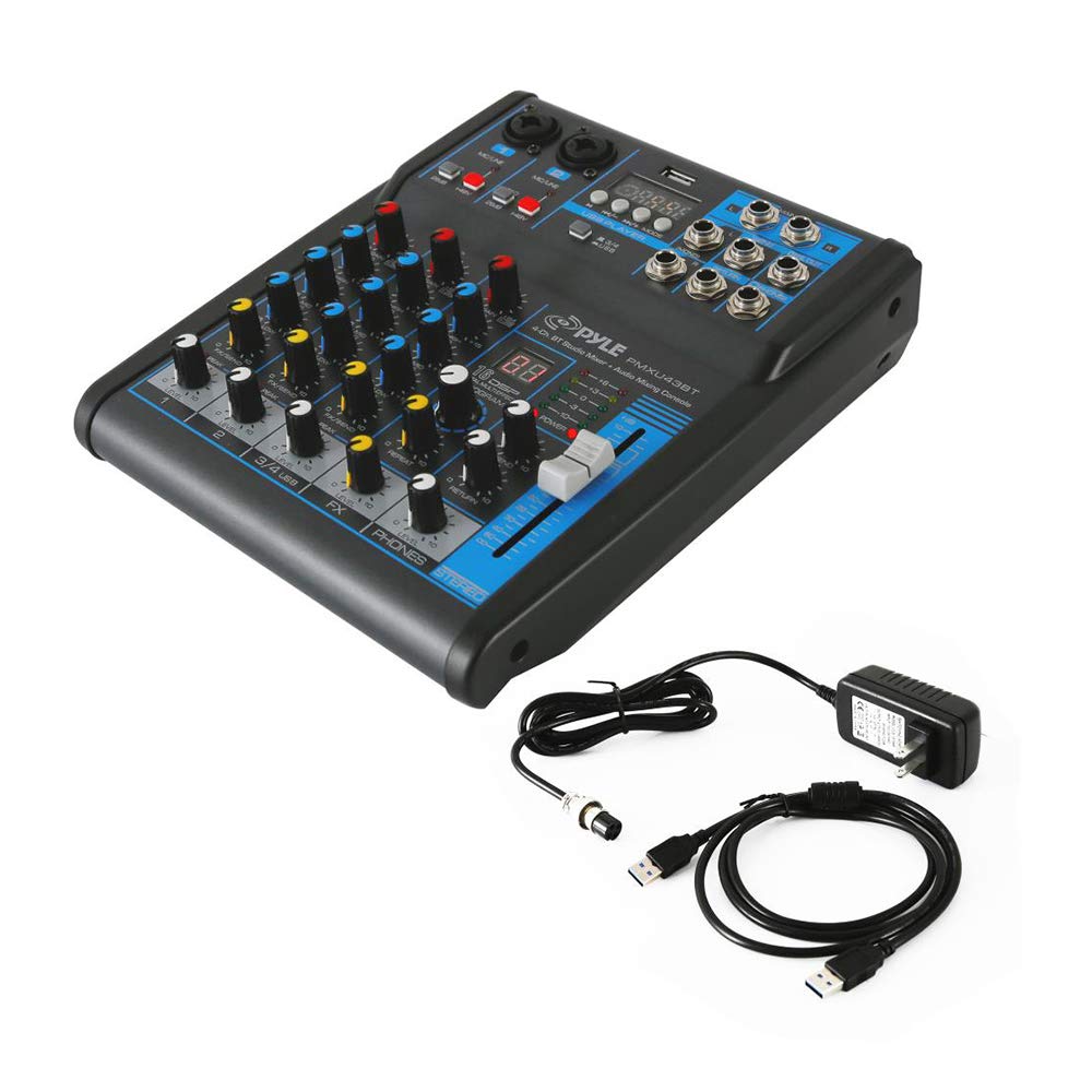 Foto 1 | Mezclador De Audio Pyle Pmxu43bt 4 Canales Usb Bluetooth Mp3 48v - Venta Internacional.