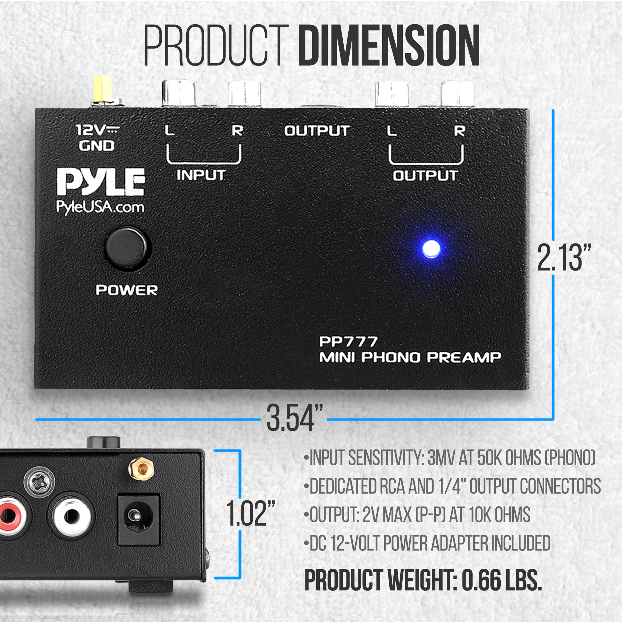 Foto 6 pulgar | Preamplificador Phono Tocadiscos Pyle Output Pp777 Mini Electronic A - Venta Internacional.