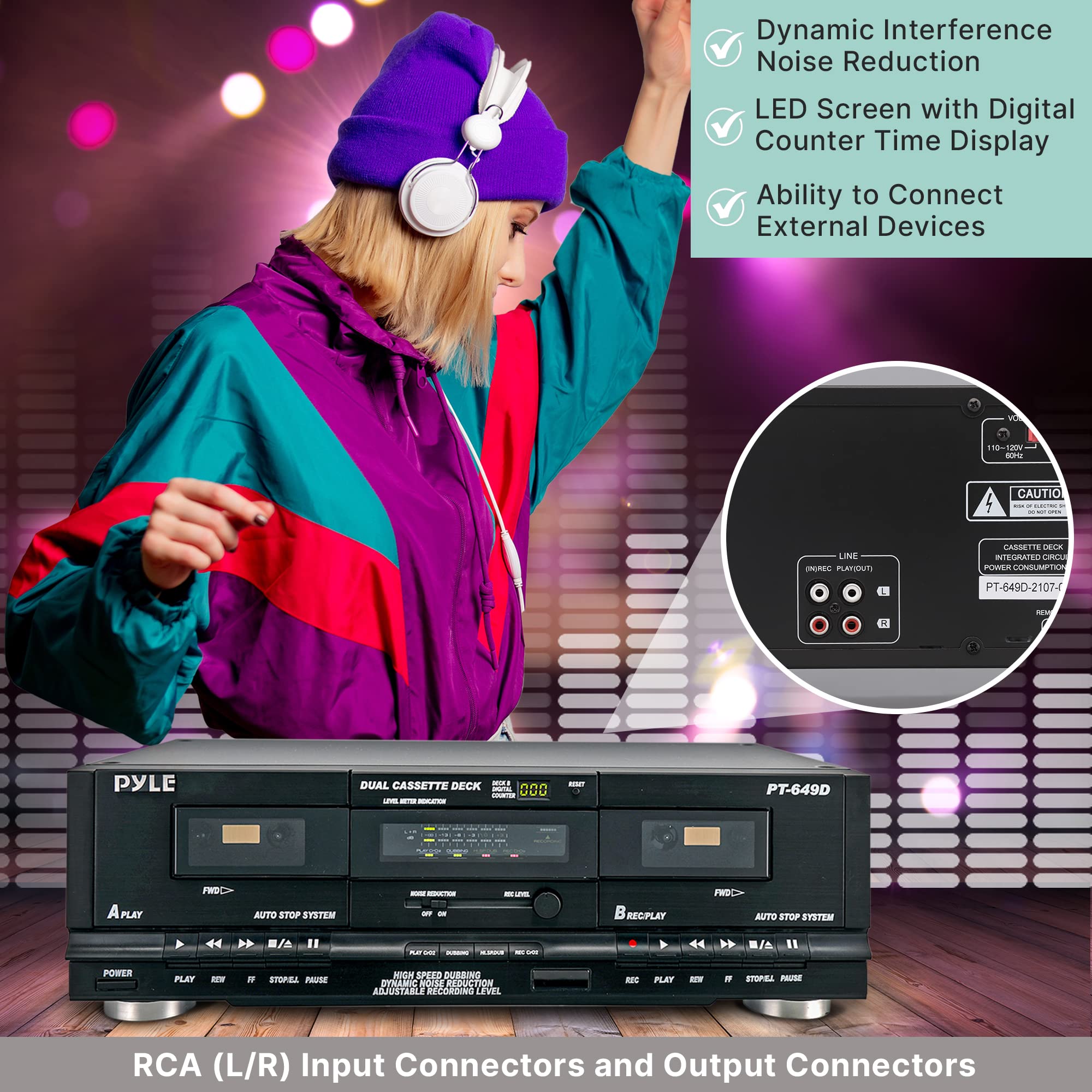 Foto 6 | Grabadora De Música Pyleusa Con Doble Casete, 110 V/220 V - Venta Internacional.