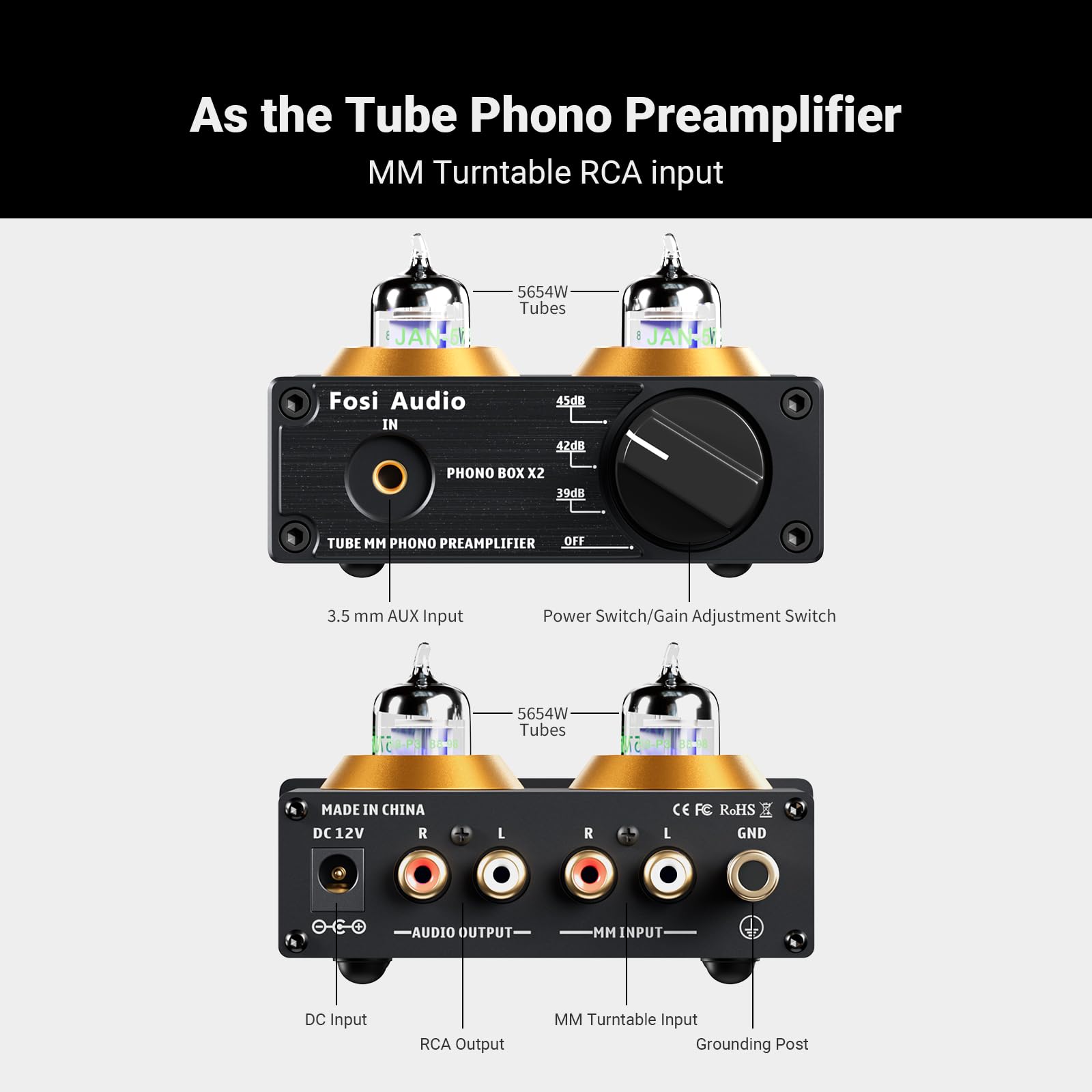 Foto 3 | Preamplificador Phono Fosi Audio Box X2 Mini Estéreo Hi-fi Con Gain Gear - Venta Internacional.