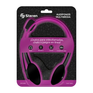 Foto 2 | Audífonos Multimedia Steren Aud-505cmo Doble Plug 3,5 mm Ultraligeros para Computadora Púrpura