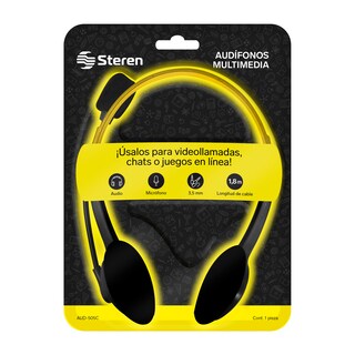 Foto 2 | Audífonos Multimedia Steren Aud-505cam Doble Plug 3,5 mm Ultraligeros para Computadora color Amarillo