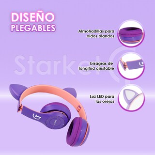 Foto 4 | Audífonos Diadema Orejas de Gato Starket Sk-2004
