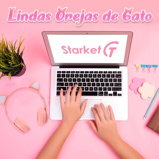 Foto 6 | Diadema Audífonos Starket SK-2004 color Rosa Orejas de Gato Bluetooth