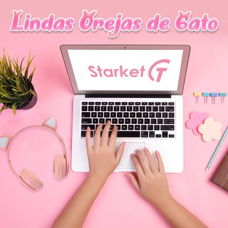 Foto 8 | Diadema Audífonos Starket SK-2004 color Rosa Orejas de Gato Bluetooth