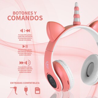 Foto 5 | Audífonos Bluetooth Unicornio Luz Rgb Starket Sk-2001