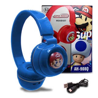 Foto 2 | Audífonos Bluetooth Mario Bross Azules