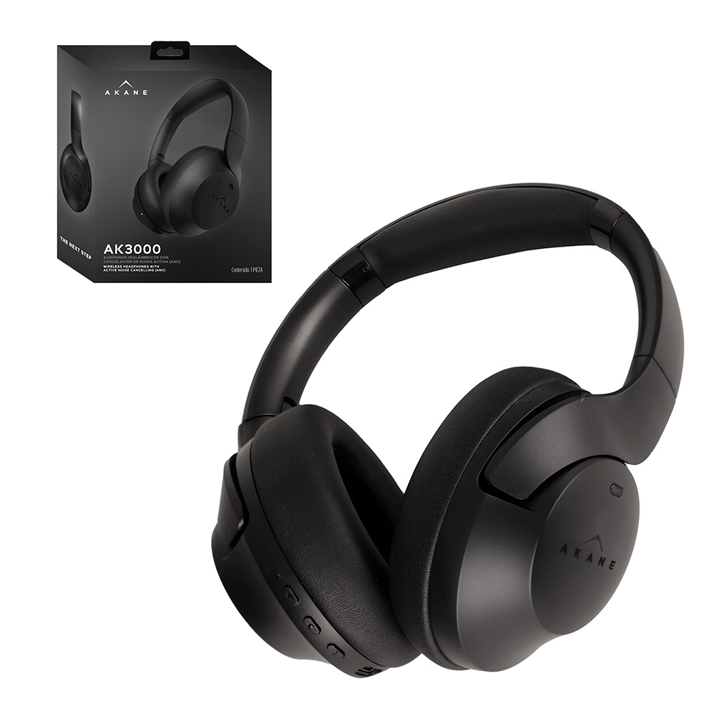 Foto 2 pulgar | Audífonos Inalámbricos Bluetooth Diadema Cancelación Activa de Ruido Akane Negro 83214-bl