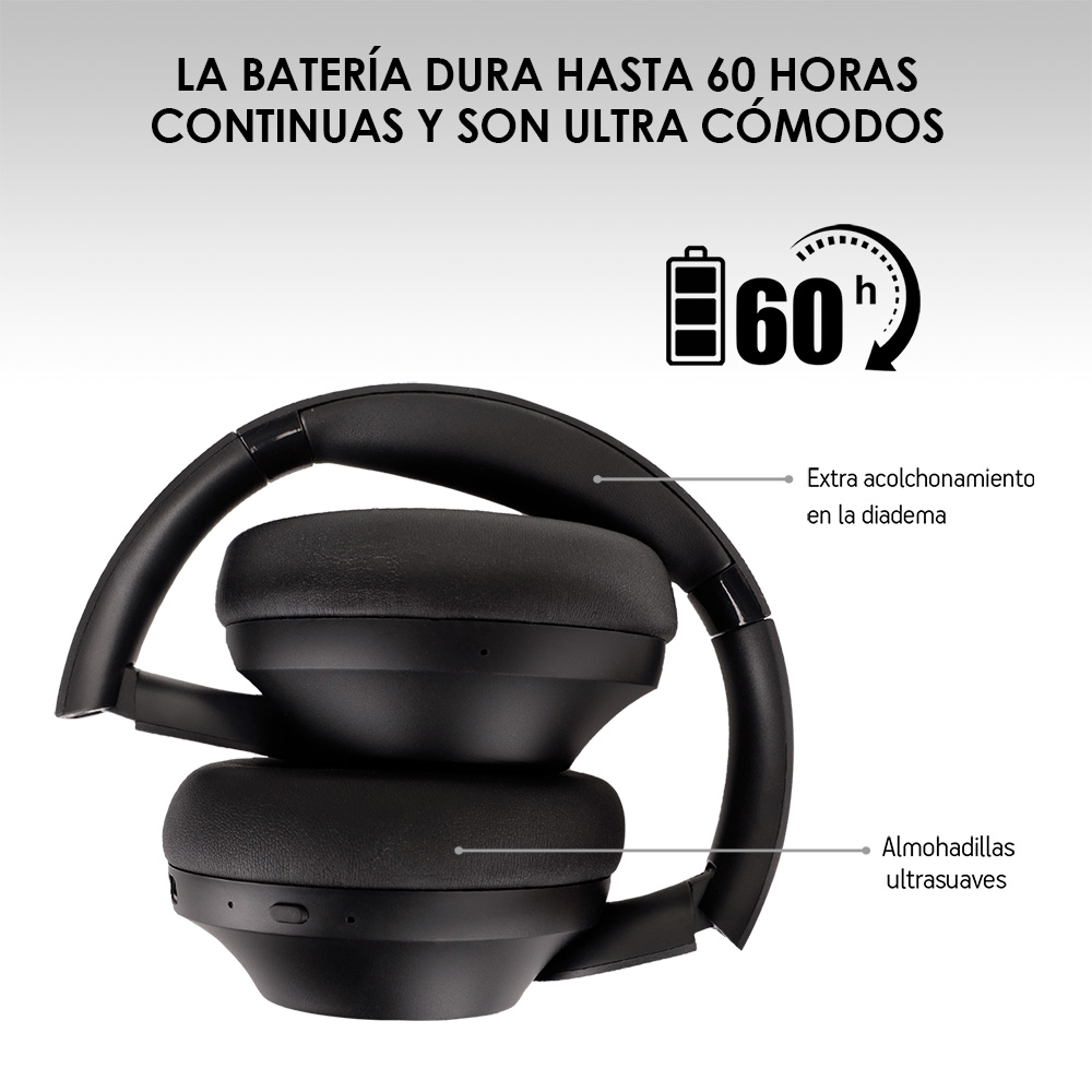 Foto 6 pulgar | Audífonos Inalámbricos Bluetooth Diadema Cancelación Activa de Ruido Akane Negro 83214-bl