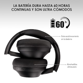 Foto 5 | Audífonos Inalámbricos Bluetooth Diadema Cancelación Activa de Ruido Akane Negro 83214-bl