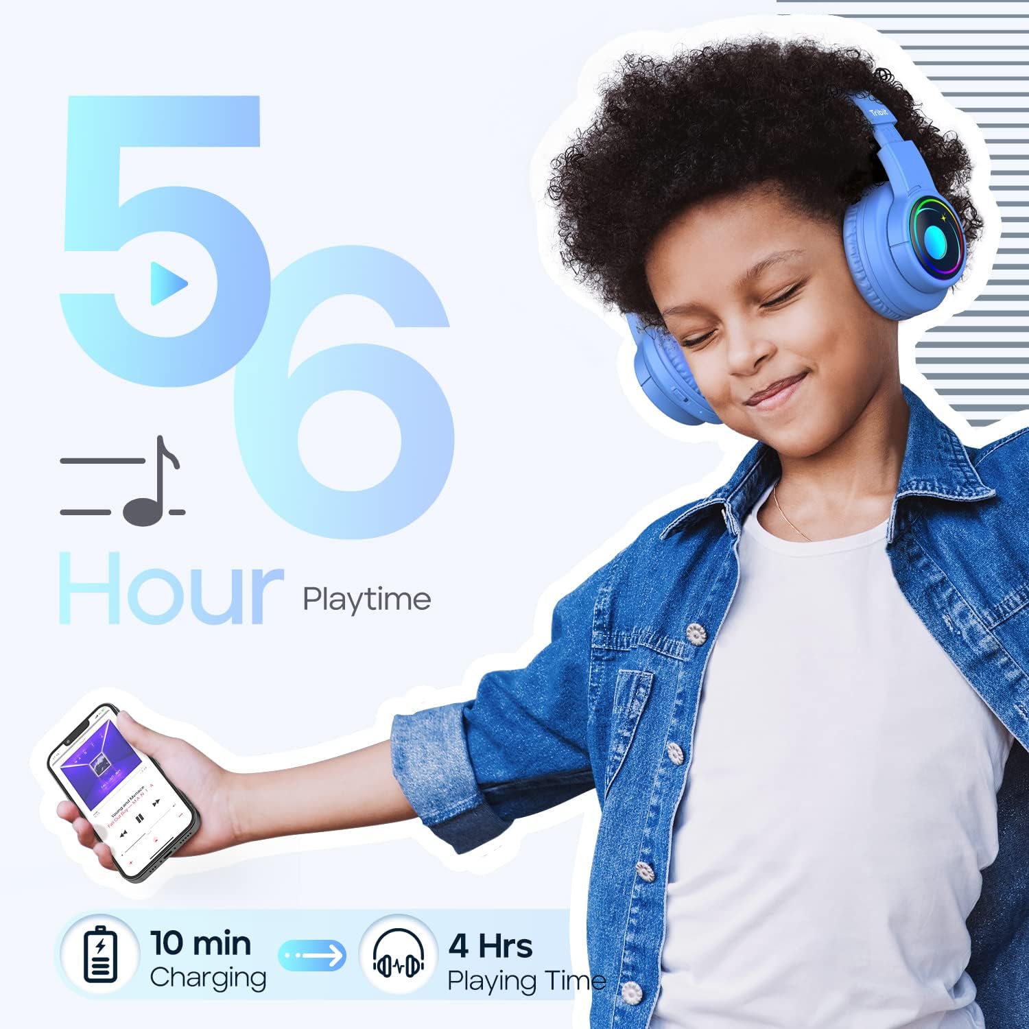 Foto 5 pulgar | Venta Internacional - Auriculares Bluetooth Tribit Starlet02 con Luces RGB para Niños