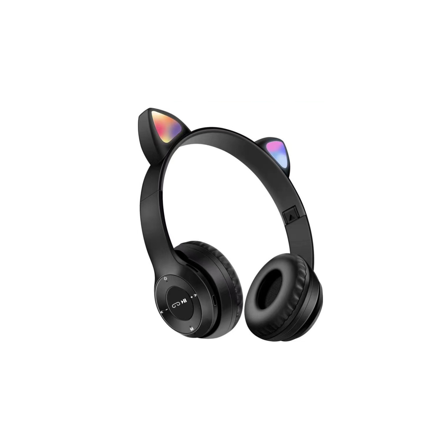 Auriculares Inalámbricos P47M Cat Ear Negros con RGB para Niños - Venta Internacional