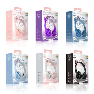 Foto 2 | Auriculares Inalámbricos P47M Cat Ear Negros con RGB para Niños - Venta Internacional
