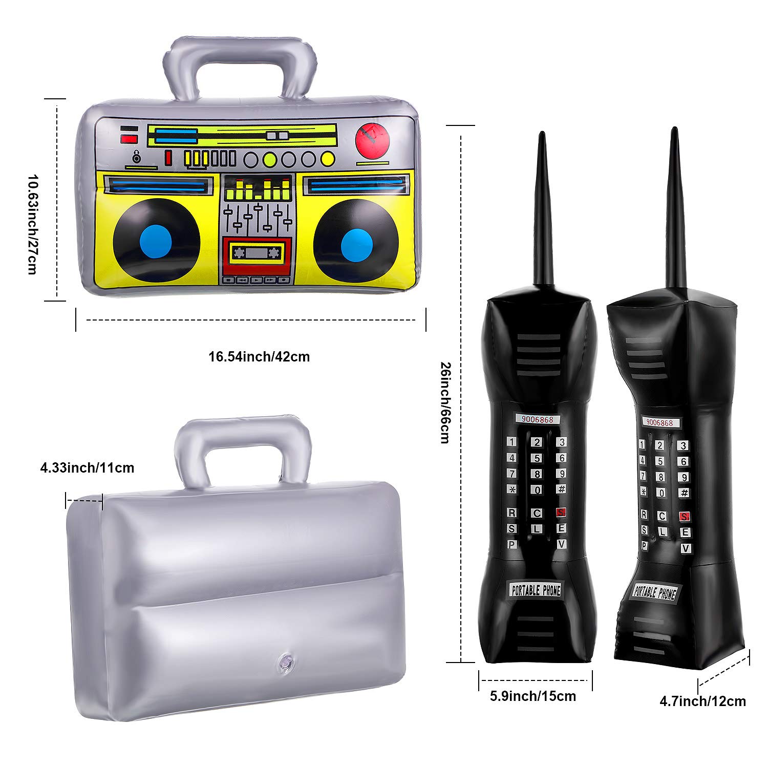 Foto 5 pulgar | Kit De Disfraz Sumind De Hip Hop De Los 80 Y 90 Con Radio Inflable - Venta Internacional.