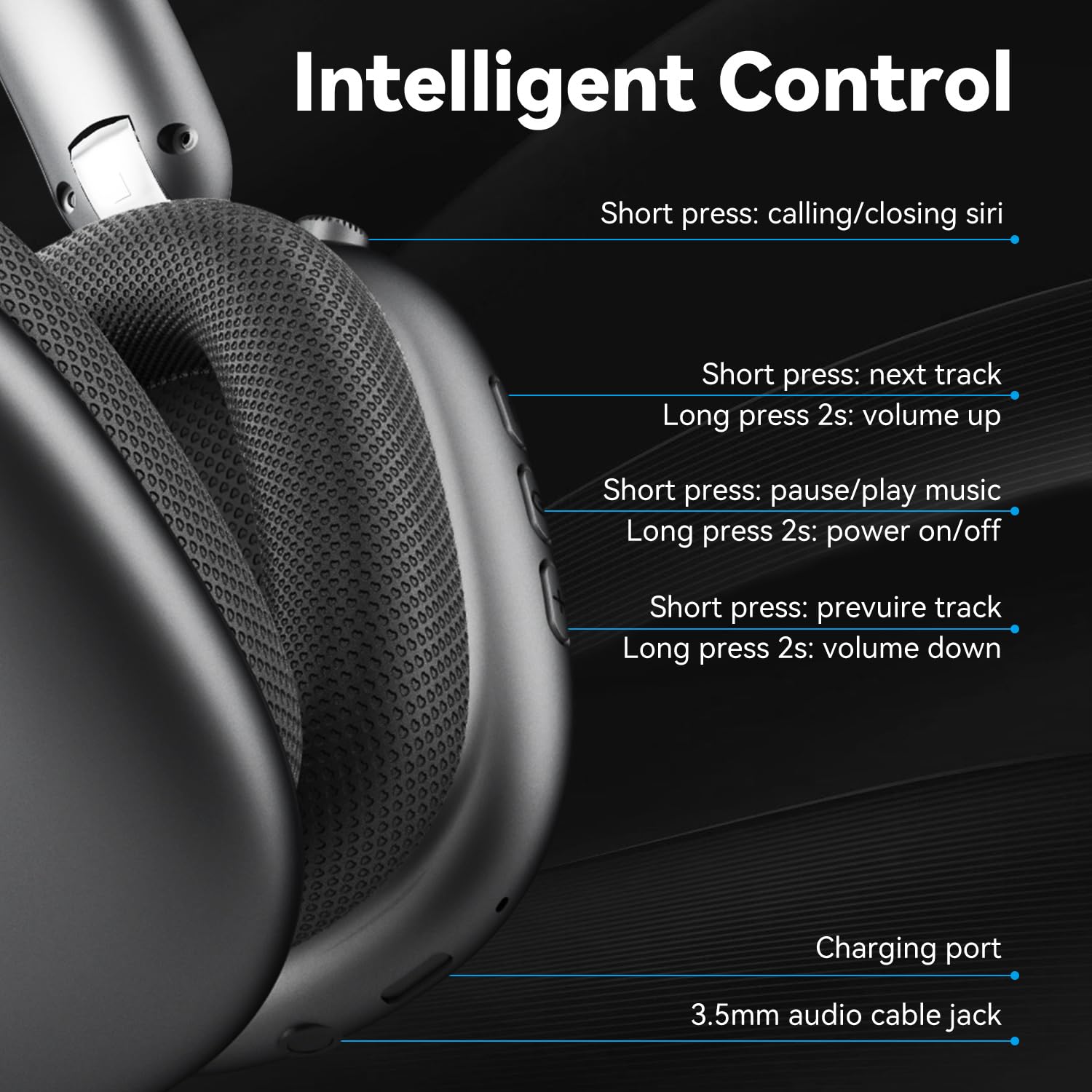 Foto 7 pulgar | Auriculares Supraaurales Inalámbricos Wentronic Y01 con Micrófono 48h Gris - Venta Internacional