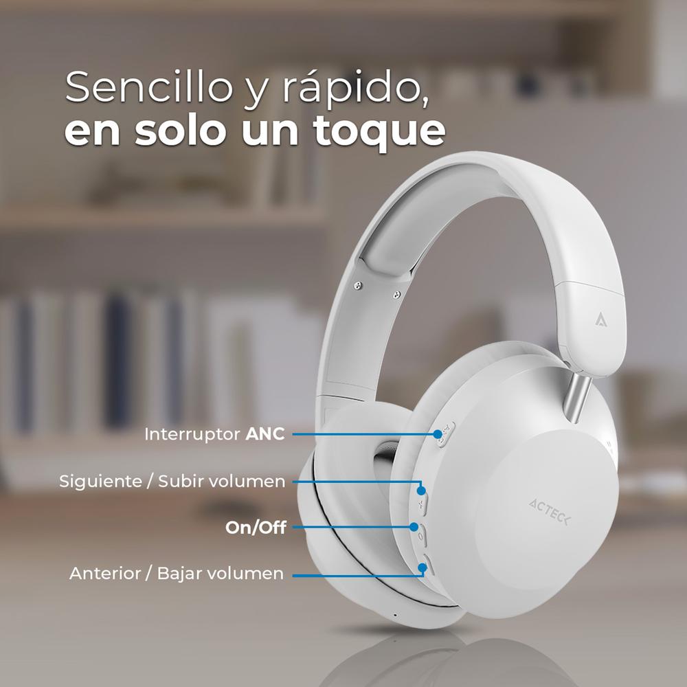 Foto 3 pulgar | Audifonos Diadema Acteck Triton Pro Hp636 Inalambrico Microfono Integrado Blanco Ac-940931