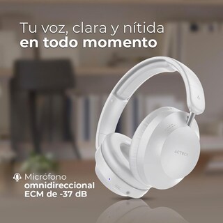 Foto 3 | Audifonos Diadema Acteck Triton Pro Hp636 Inalambrico Microfono Integrado Blanco Ac-940931