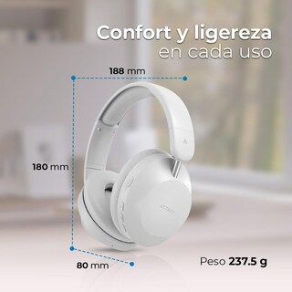 Foto 4 | Audifonos Diadema Acteck Triton Pro Hp636 Inalambrico Microfono Integrado Blanco Ac-940931