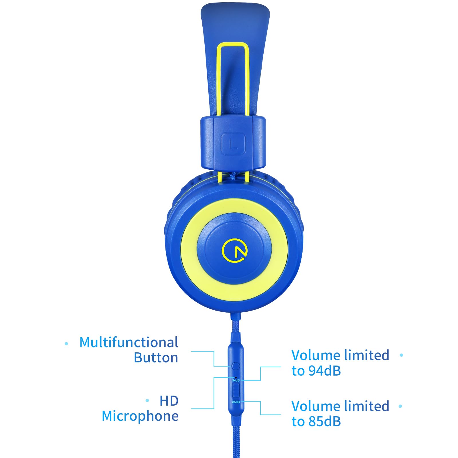 Foto 5 | Auriculares Noot Products K12 Kids con Micrófono 85db/94db Azul/Lima - Venta Internacional