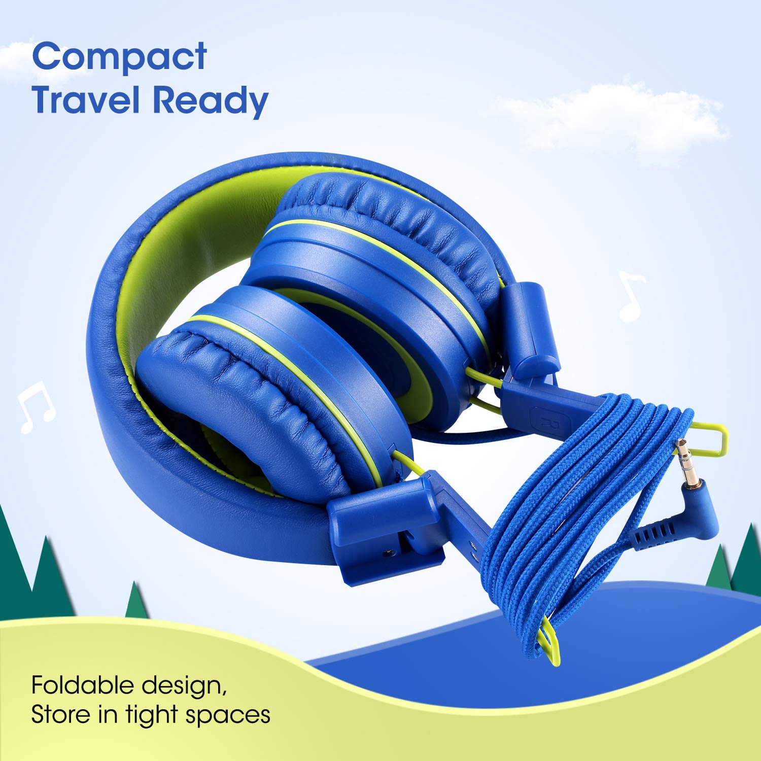 Foto 7 pulgar | Auriculares Noot Products K12 Kids con Micrófono 85db/94db Azul/Lima - Venta Internacional