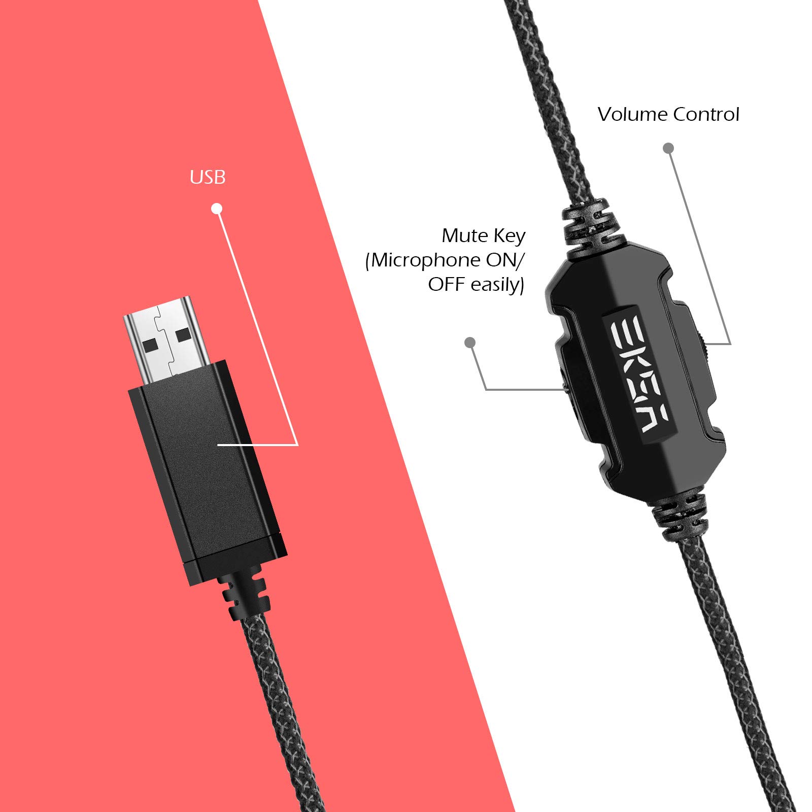 Foto 3 pulgar | Auriculares Para Juegos Eksa E1000 Con Micrófono Con Cancelación De Ruido Y Luz Rgb - Venta Internacional.