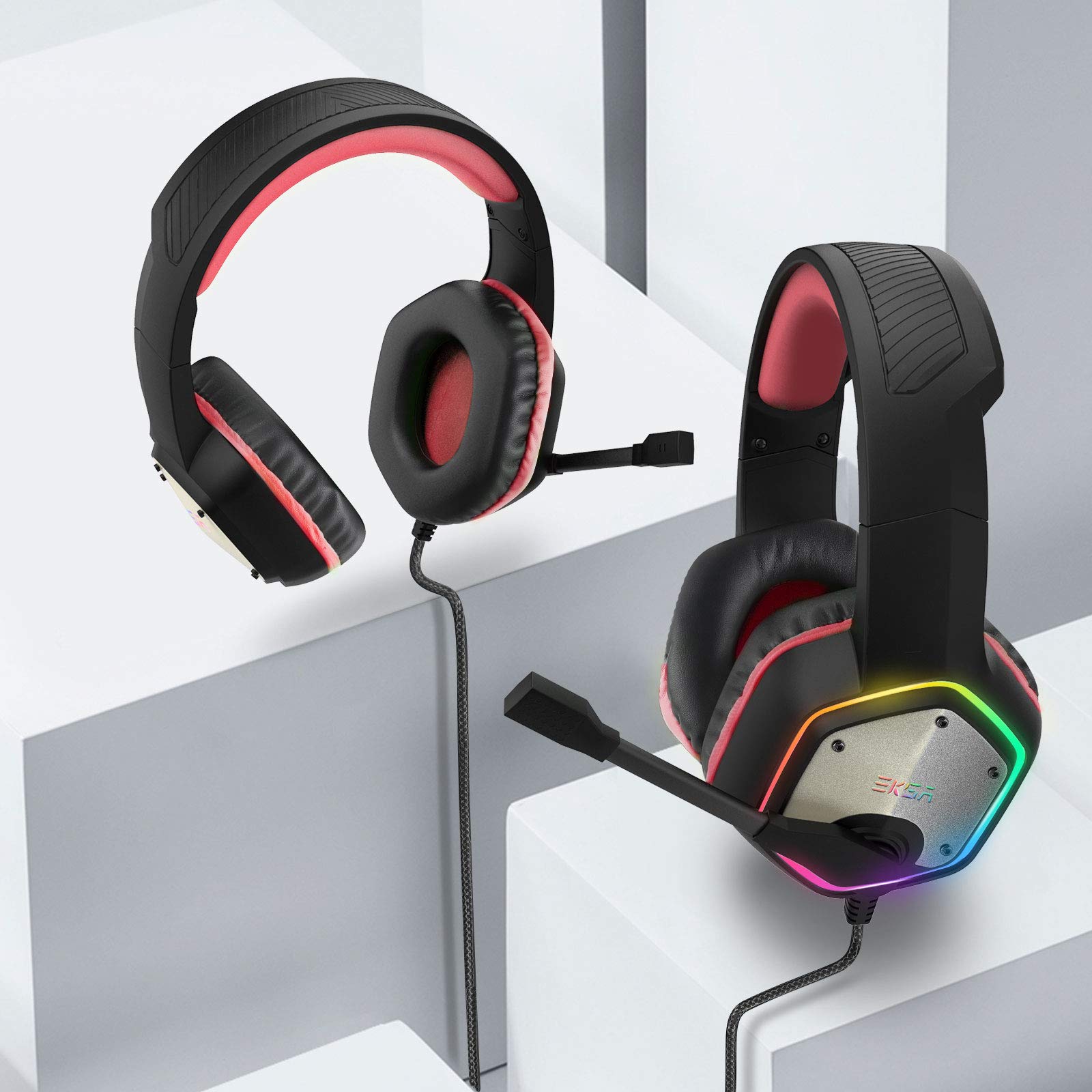 Foto 4 pulgar | Auriculares Para Juegos Eksa E1000 Con Micrófono Con Cancelación De Ruido Y Luz Rgb - Venta Internacional.